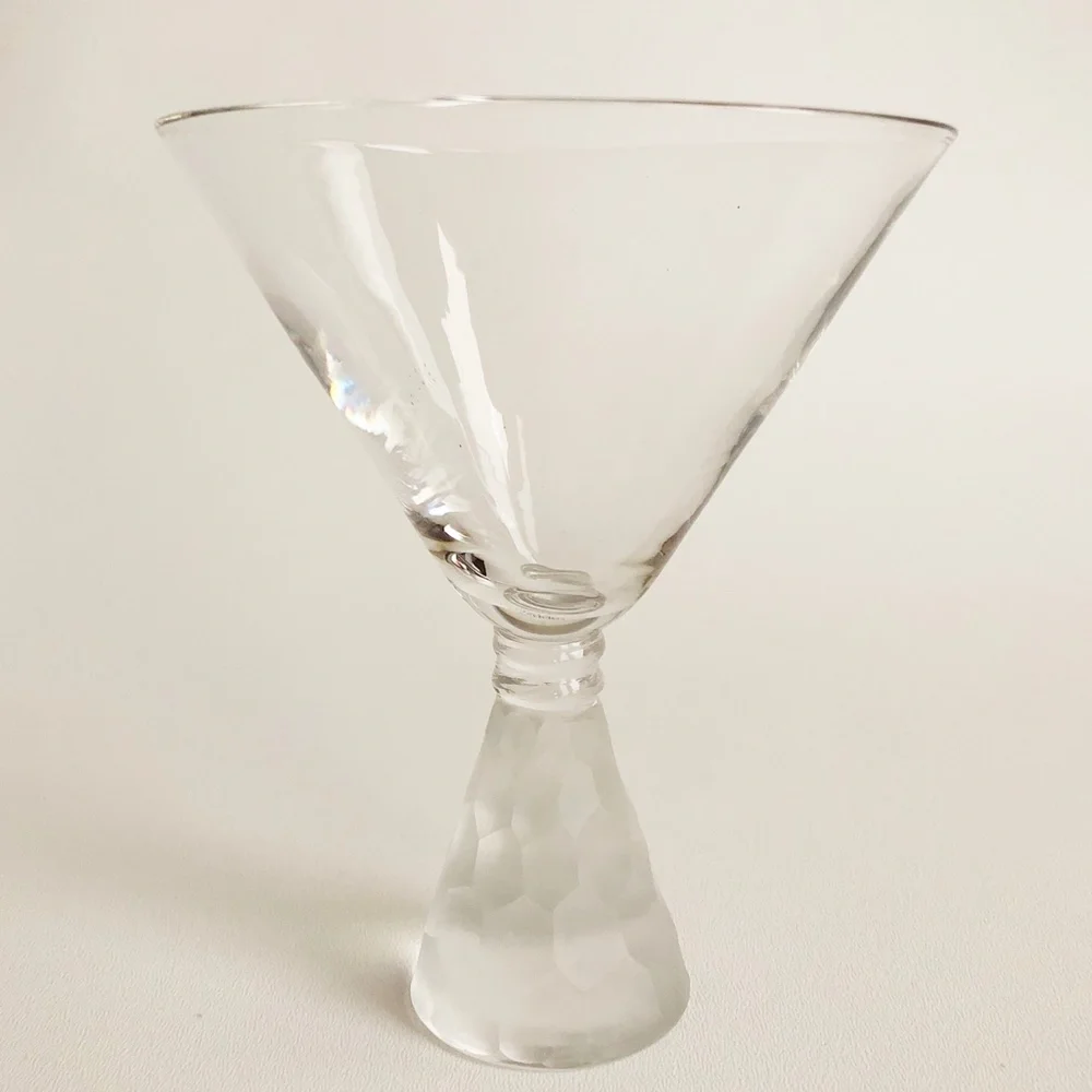 3-Martini Glass Frosted Honeycomb Weighted Stem 2